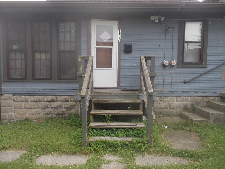Entry door on north side of building