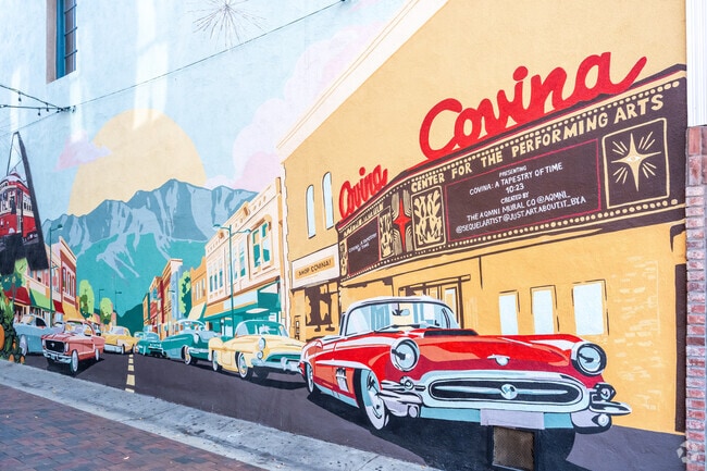 Downtown Covina features vibrant art pieces that bring life to the area.