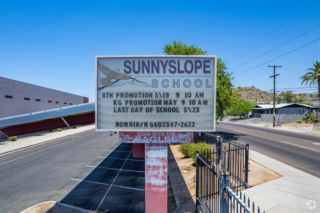 Sunnyslope Elementary School's monument sign proudly represents a place of learning in Phoenix.