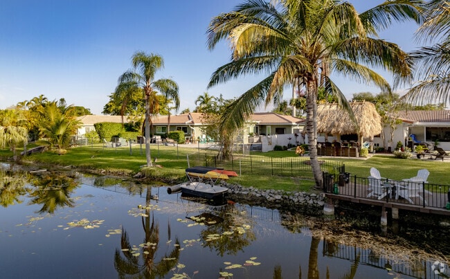 Waterfront homes are common in the Crestwood neighborhood of Royal Palm Beach, FL.