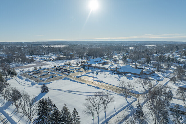 An aerial view of the lovely campus at St. Bruno Parish School.