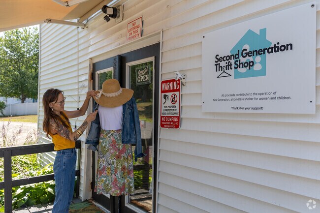 Second Generation Thrift Shop’s outdoor display catches the attention of a local shopper.