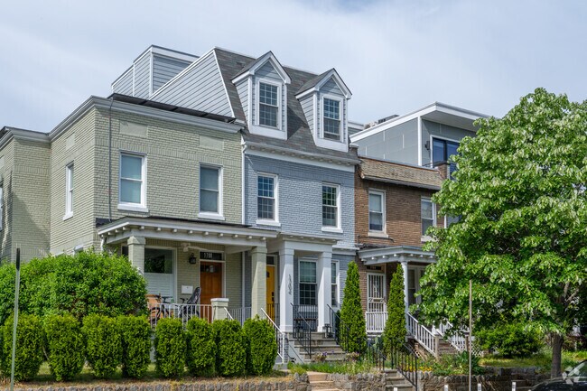 A unique row home with two dormer windows on Kentucky Ave SE in Hill East.