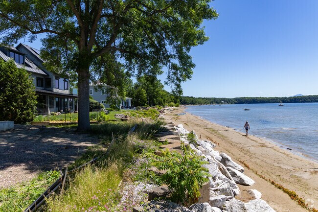 All residents of Appletree Point get to enjoy the private beach along Lake Champlain.