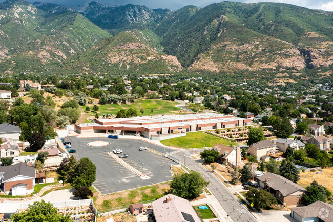 Overview of 
Lone Peak Elementary School situated in the Sandy, UT neighborhood.