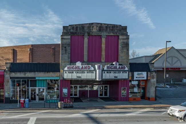 Highland Theatre in Highland Square hosts movies in a historic setting.