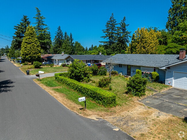 A row of well-kept ramblers in the Central Lacey neighborhood.