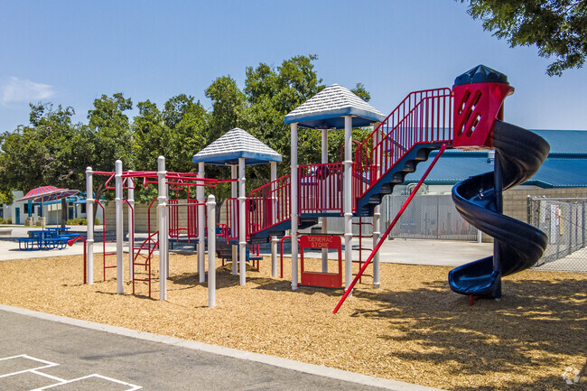 Students enjoy the playgrounds at Freedom Elementary School in Clovis.