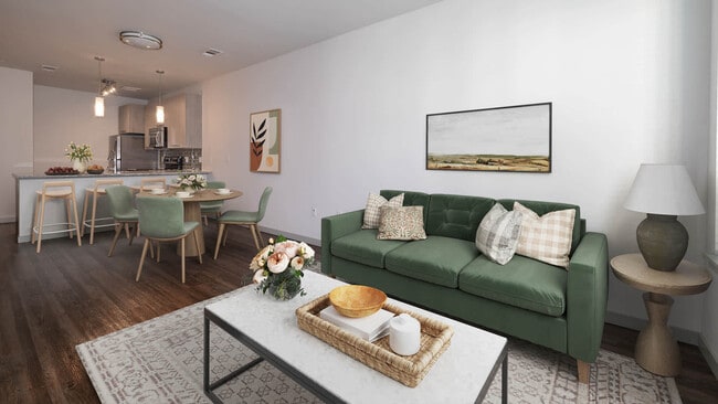 Living Area and Kitchen with Hard Surface Flooring