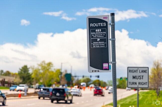 RTD provides a Park n' Ride in Stonegate, as well several busses to get you around town.