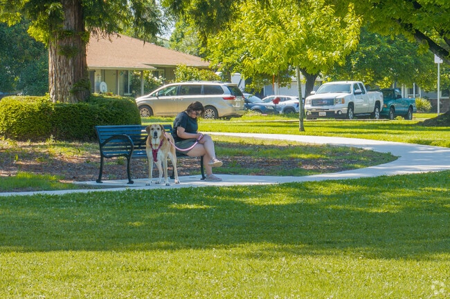 You can walk the paved trail and sit for a spell at Federspiel Park.