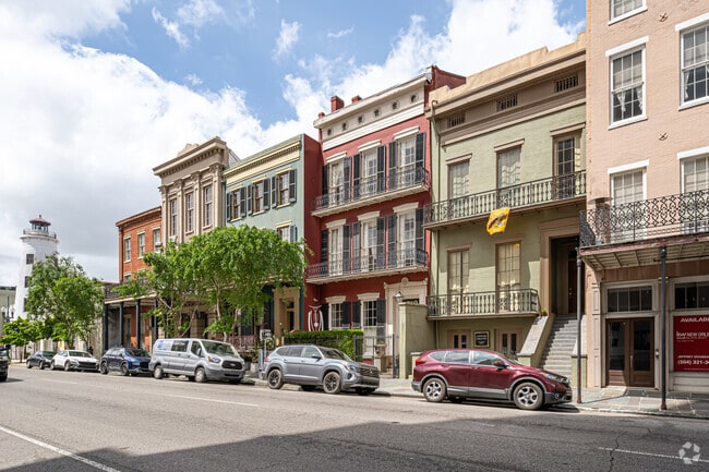 Rows of townhouses can be found in the Warehouse District.