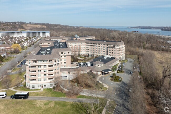 The Harborside is a large senior living condo complex in Port Washington near Hempstead Bay.