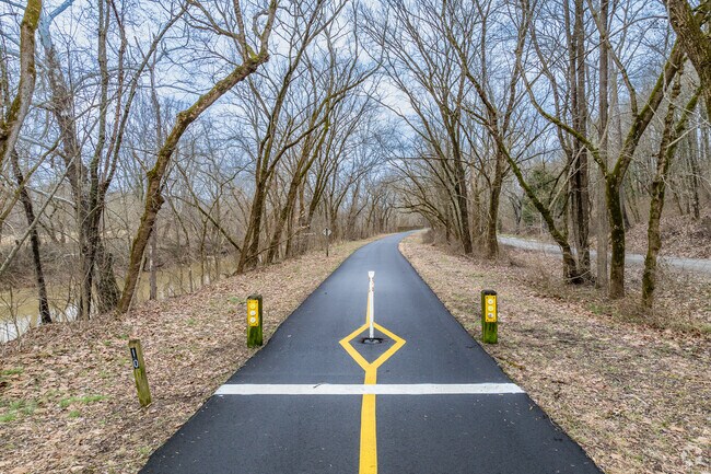The Hockhocking Adena Bikeway is a 22-mile paved biking trail that follows the Hocking River from Nelsonville to Canaanville.