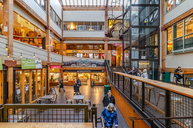 Multi-level retail and restaurants at Pike Place Market