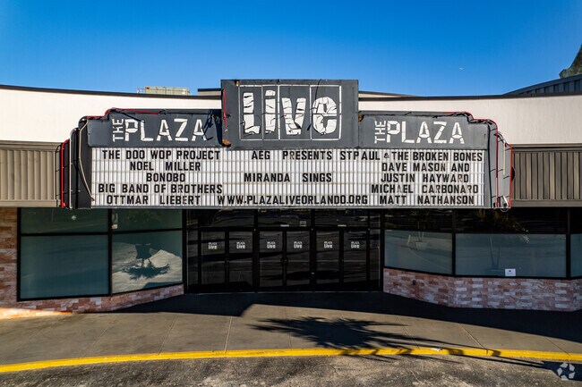 The Plaza Live hosts a rotating lineup of weekend concerts, comedy shows, and cultural events in the Milk District.