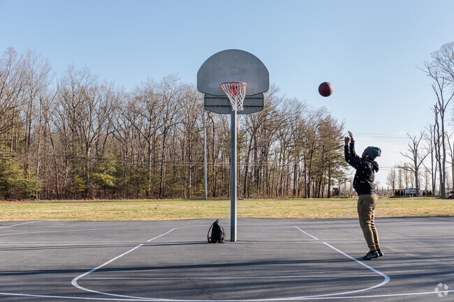Accokeek East Community Park has two half courts for playing basketball.