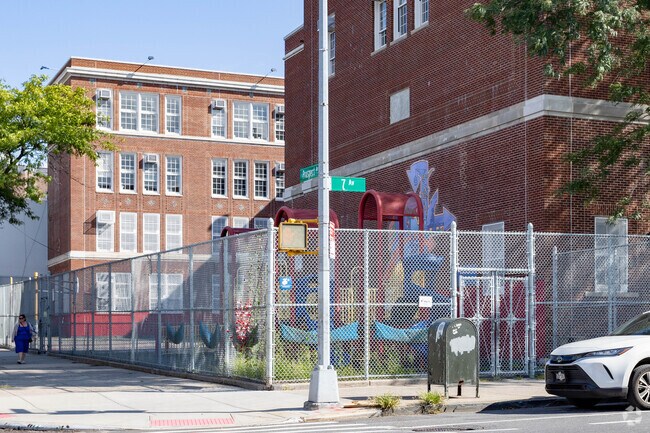 The students of PS 10 in Brooklyn enjoy playing in thier school yard.