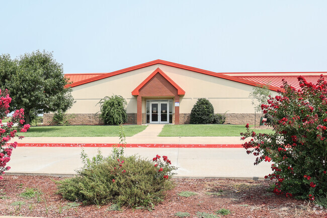 Catalayah Elementary School is adorned in red, demonstrating Claremore Zebras pride.