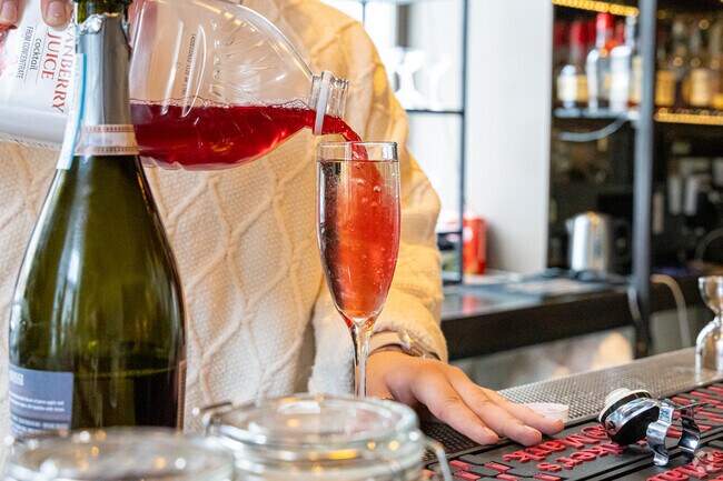 Aylesford Place residents can enjoy a Cranberry Mimosa from The Thirsty Fox.