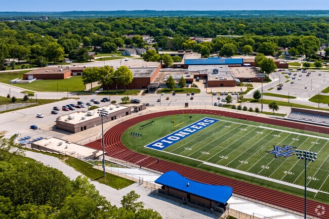 Leavenworth Senior High School also has a large bleacher seating area for games.