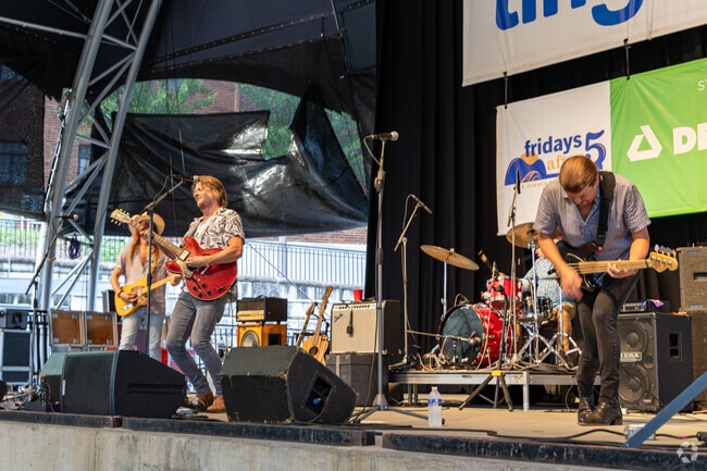 New bands play at the Fridays after Five event each week with a variety of genres.