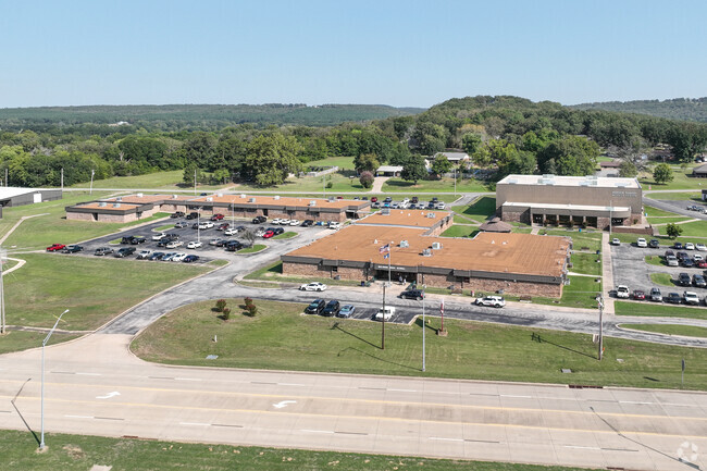 Muldrow High School receives average scores with a B on Niche.