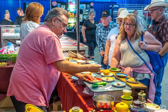 Lots of people attend the fair to show their goods at the Annual Rodeo and Colorado State Fair.