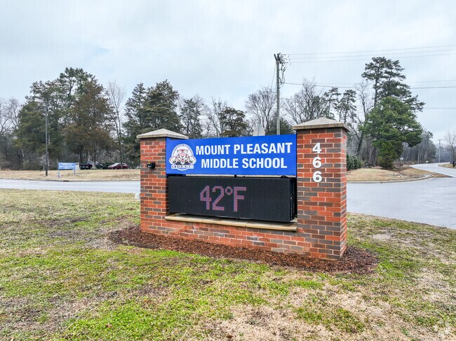 Mt. Pleasant Middle School is home to about 650 students enrolled in grades six through eight.