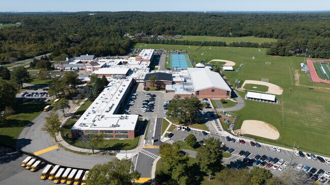 The Wheatley School campus spans 50 acres with modern facilities in Old Westbury.