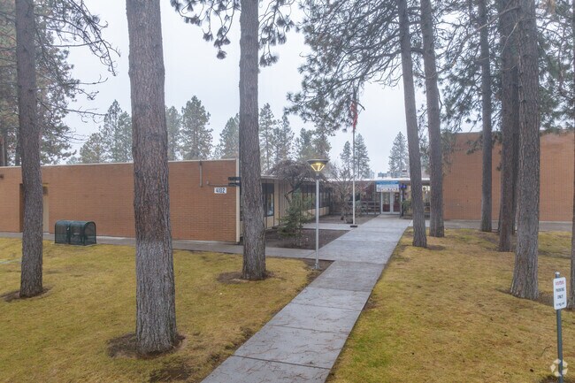 Indian Trail Elementary features a long front entrance to the school.