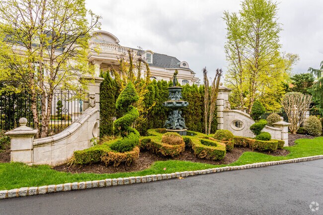 The luxurious landscaping of Paul Castellano's house in the Todt Hill section of Staten Island.