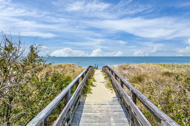 Take a stroll to the beautiful beach in the Pinewell neighborhood of Norfolk, Virginia.