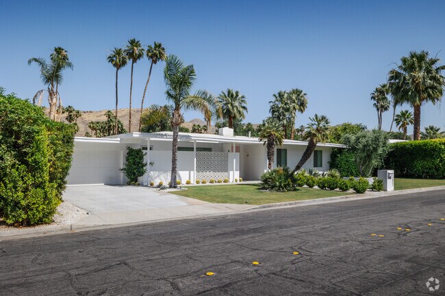 A gorgeous Mid-Century home sits along a golf course in Indian Canyons.