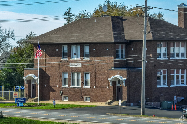 Lily Lake Grade school is an all brick building near Virgil, Illinois.