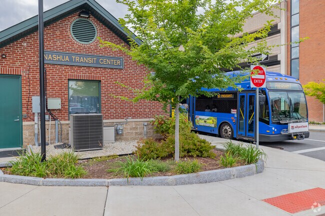 The Nashua Transit Center in downtown Nashua offers bus service to all parts of the city.