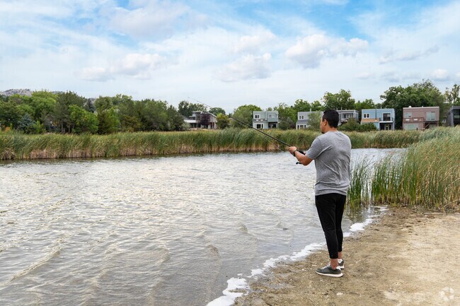 Fishing at Wonderland Lake Park is popular near Pine Brook Hill.