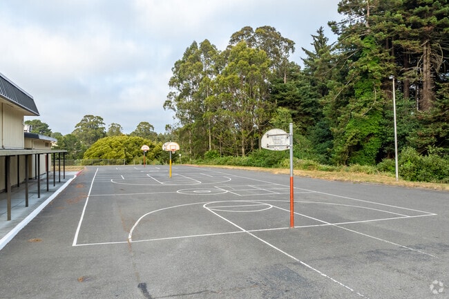 Students at Zane Middle School enjoys playing basketball.