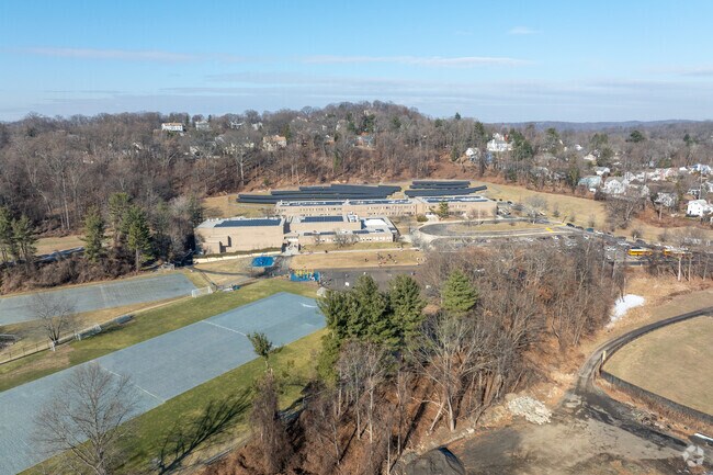 Ardsley Middle School is located above the local park.