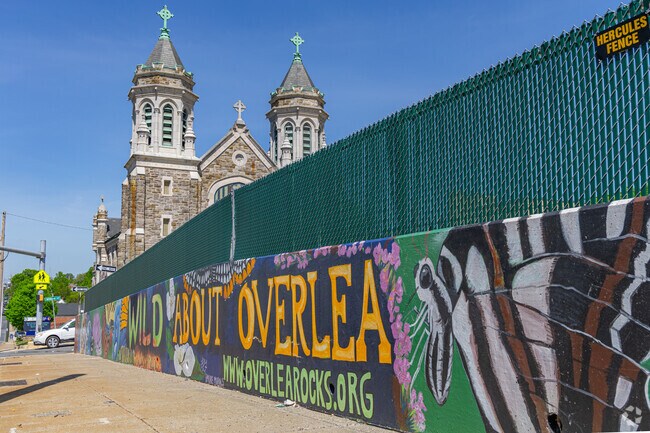 There are many colorful murals in Overlea like this 