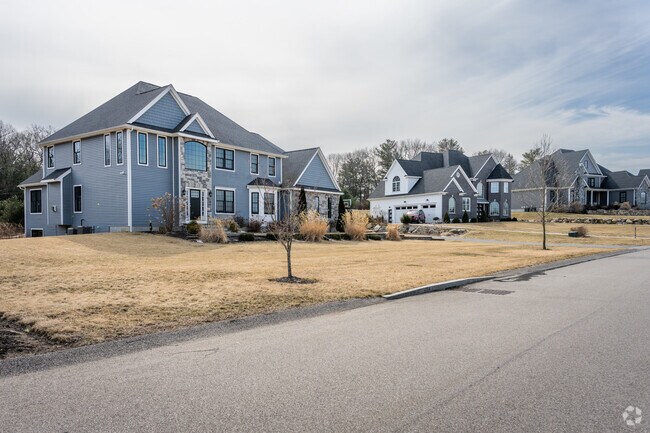 West Wrentham, MA, features spacious contemporary homes with large yards, perfect for family living.