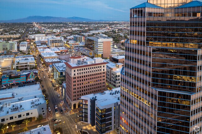 Bird's eye view of Tucson's beautiful downtown.
