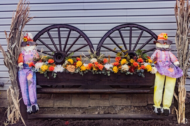 Seasonal decor can be found when walking around Loyalhanna.