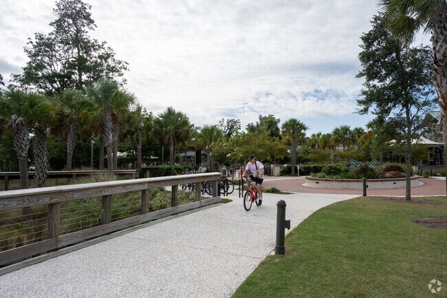 Locals enjoy riding bikes throughout the parks in North Forest Beach.
