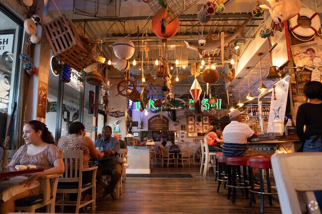 Woodstock residents head to the Tin Fish for a dinner out.