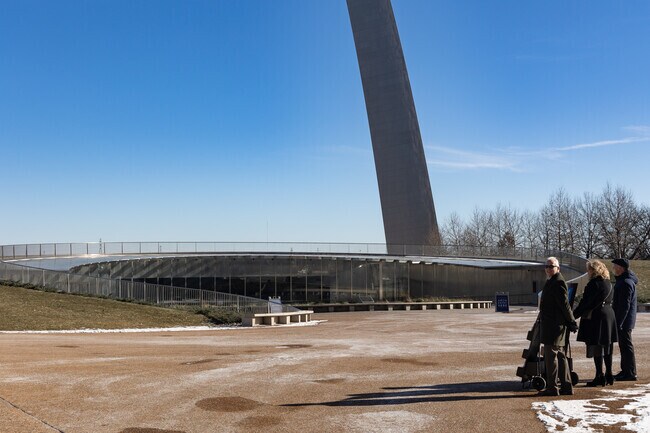 Downtown St. Louis is home to the Gateway Arch, a 630-foot-tall stainless steel monument.