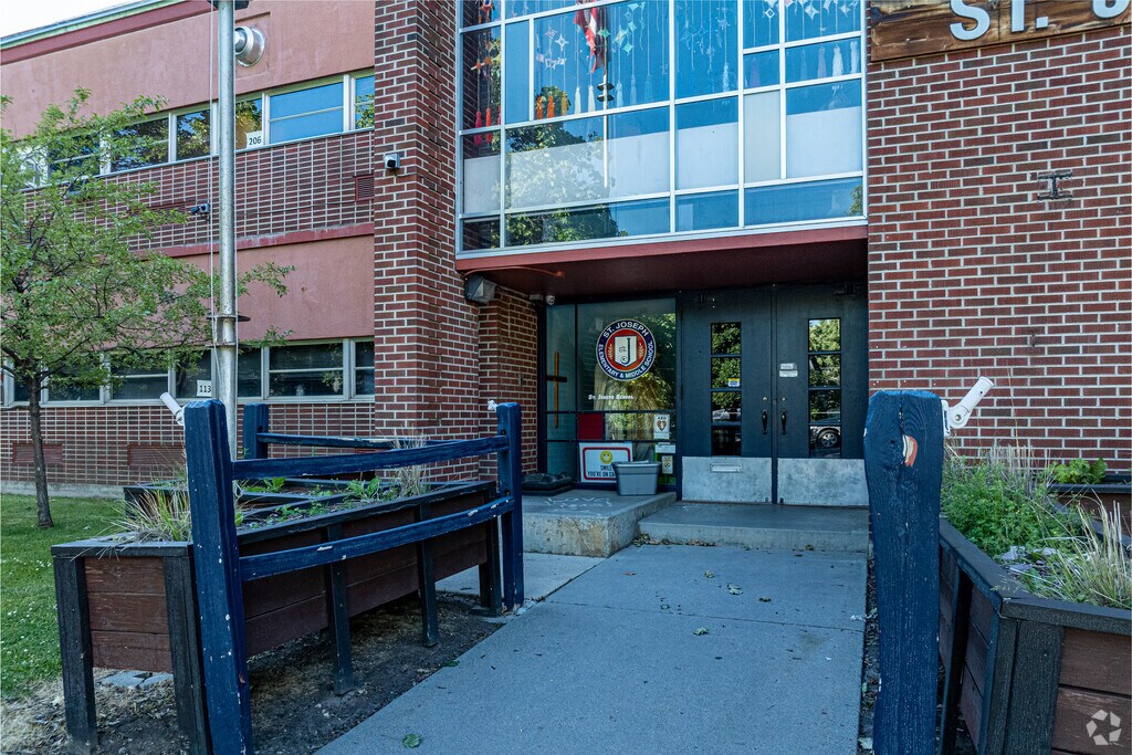 The visitor entrance to St Joseph School in Missoula.