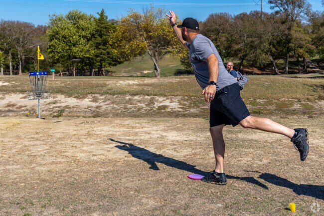 Residents of Ennis enjoy playing disc golf on warm days at the 22-hole course on the south side of Lake Clark.