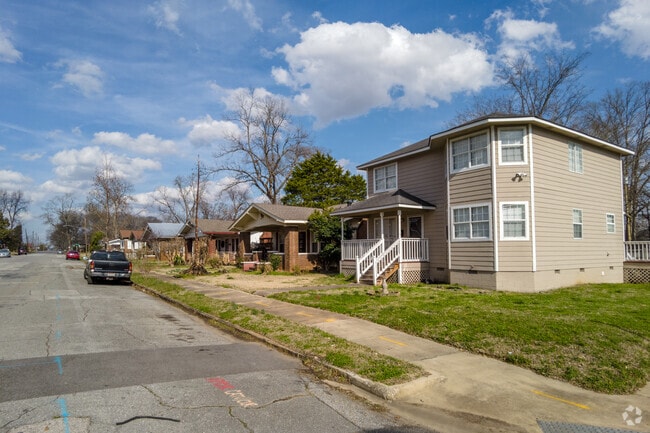 A residential street in Ensley.