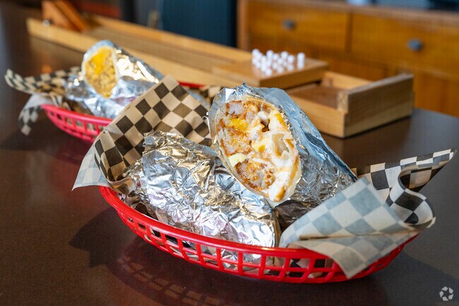 The breakfast burritos at Taps Espresso Grub & Pub are a local go to in Jeffers Garden.